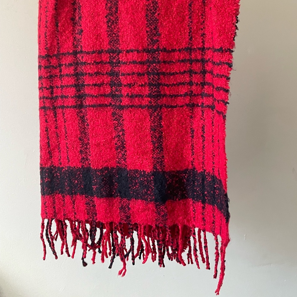 Red and Black Oversized Scarf
